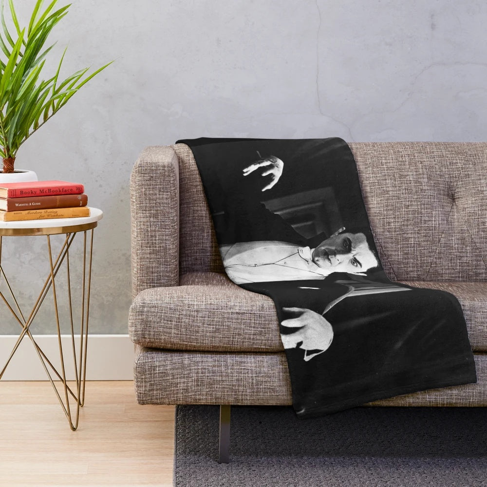 Dracula-themed plush blanket with classic vampire imagery