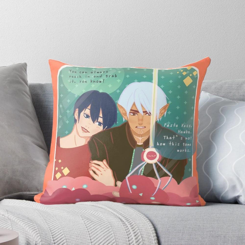 Dragon Age Fenris and Hawke Decorative Pillow