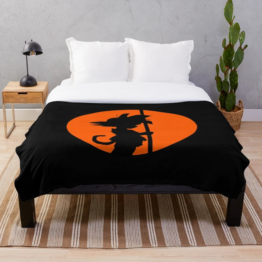 Dragon Ball Z Goku Silhouette Plush Blanket