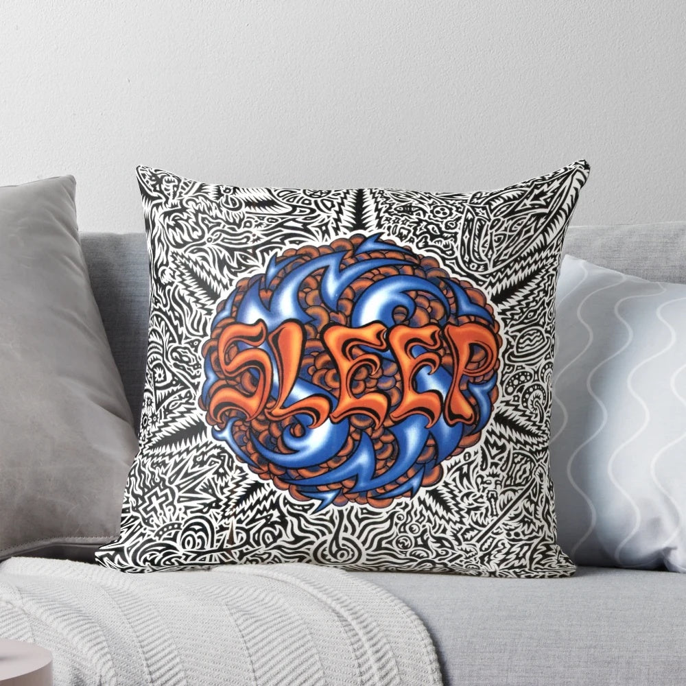Dragonaut Pillow featuring the iconic album cover art from the stoner metal band Holy Mountain