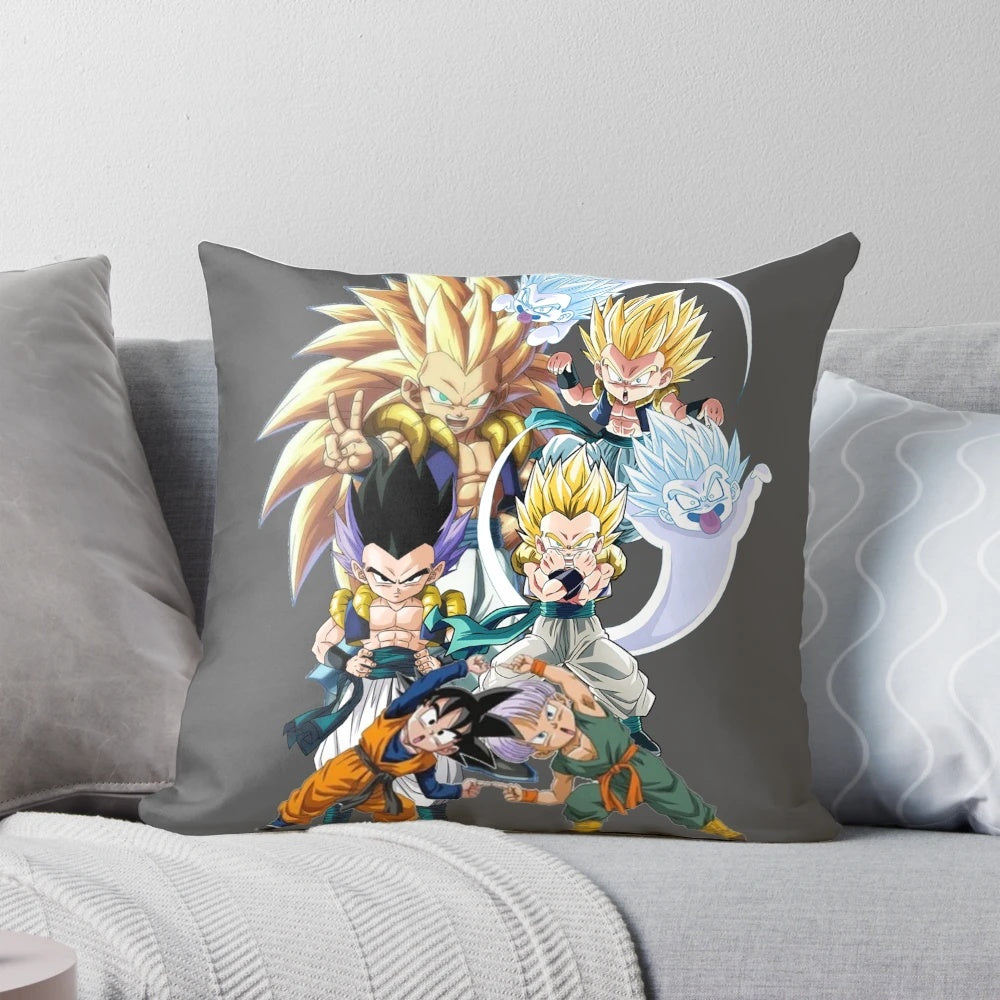 Dragonball Fusion anime-themed pillow featuring characters and graphics from the popular franchise