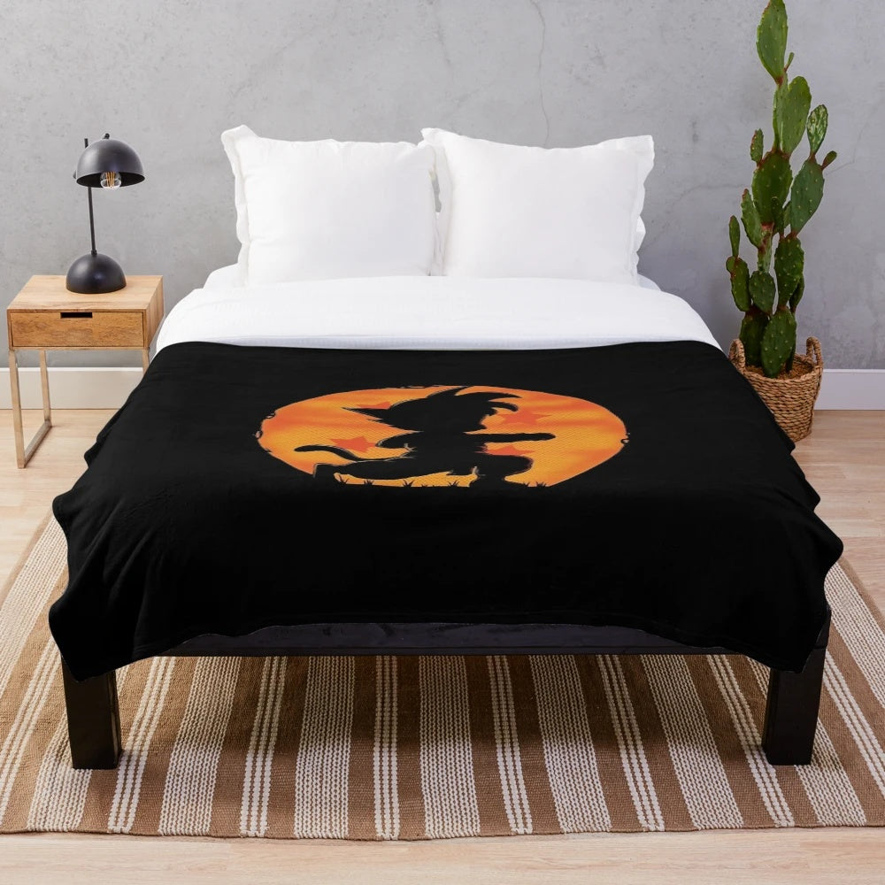 Dragonball Goku Inspired Plush Throw Blanket