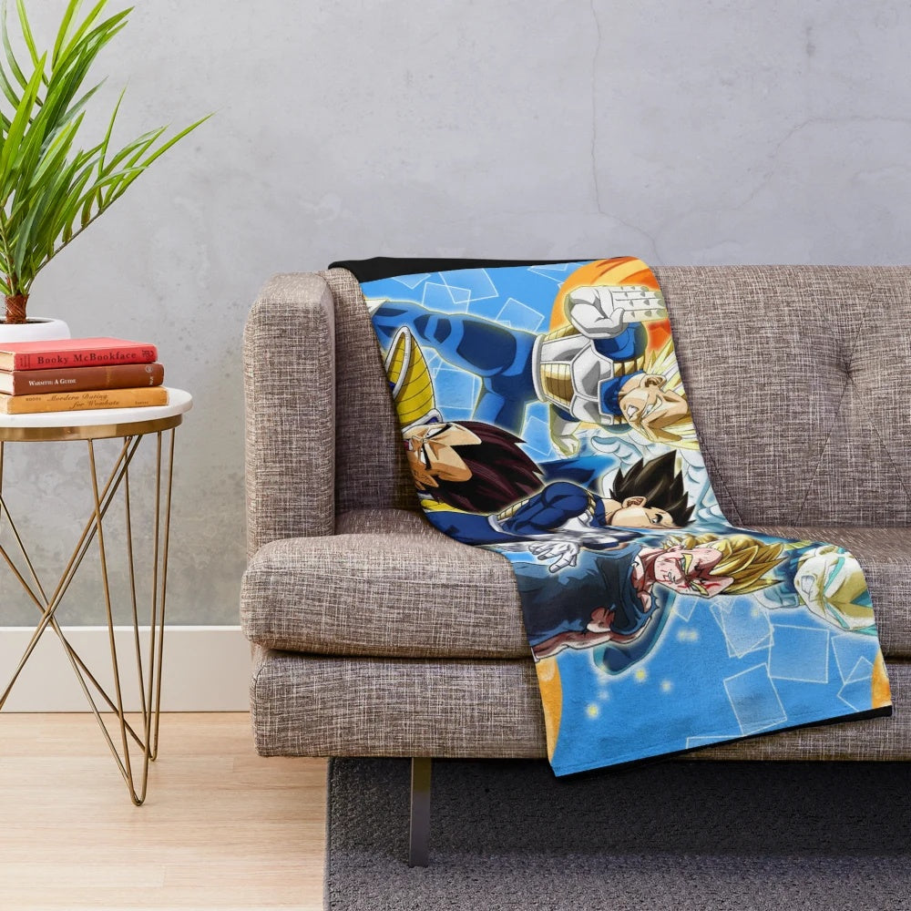 Dragonball Z Inspired Plush Blanket featuring Goku and other characters