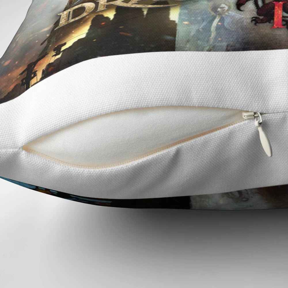 Dragons Dogma 2 themed decorative pillow with fantasy design