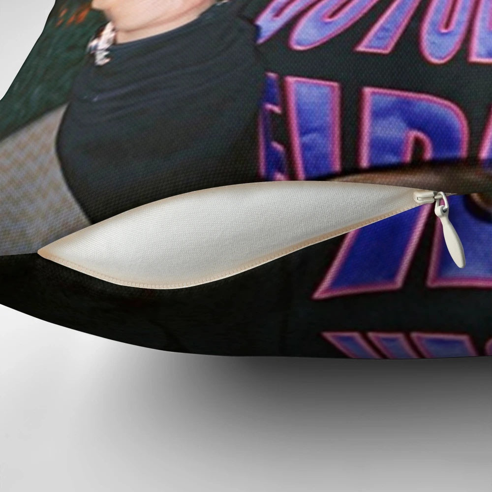 Soft, comfortable pillow with a casual design inspired by Drake's iconic fashion and music.