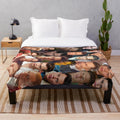 Cozy plush blanket featuring a collage of photos of renowned Swedish actor Bill Skarsgård