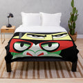 Samurai Jack inspired plush blanket with dramatic eyes design