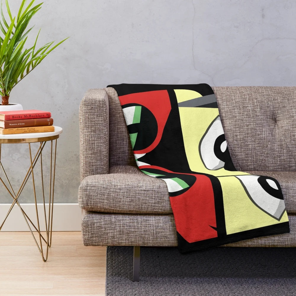 Samurai Jack inspired plush blanket with dramatic eyes design