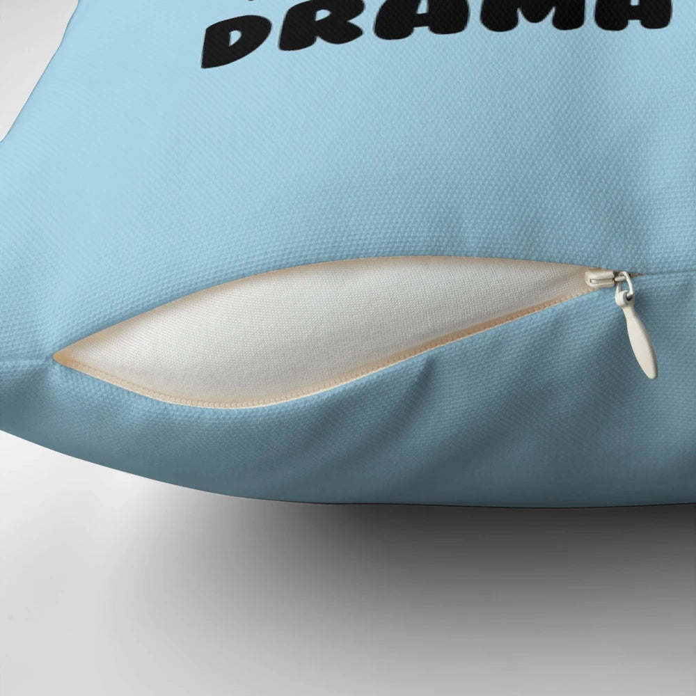 Colorful unicorn-themed pillow with a dramatic, sleepy design
