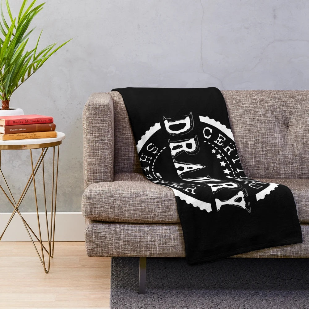 Drarry fans' soft and cozy plush blanket with a white stamp design