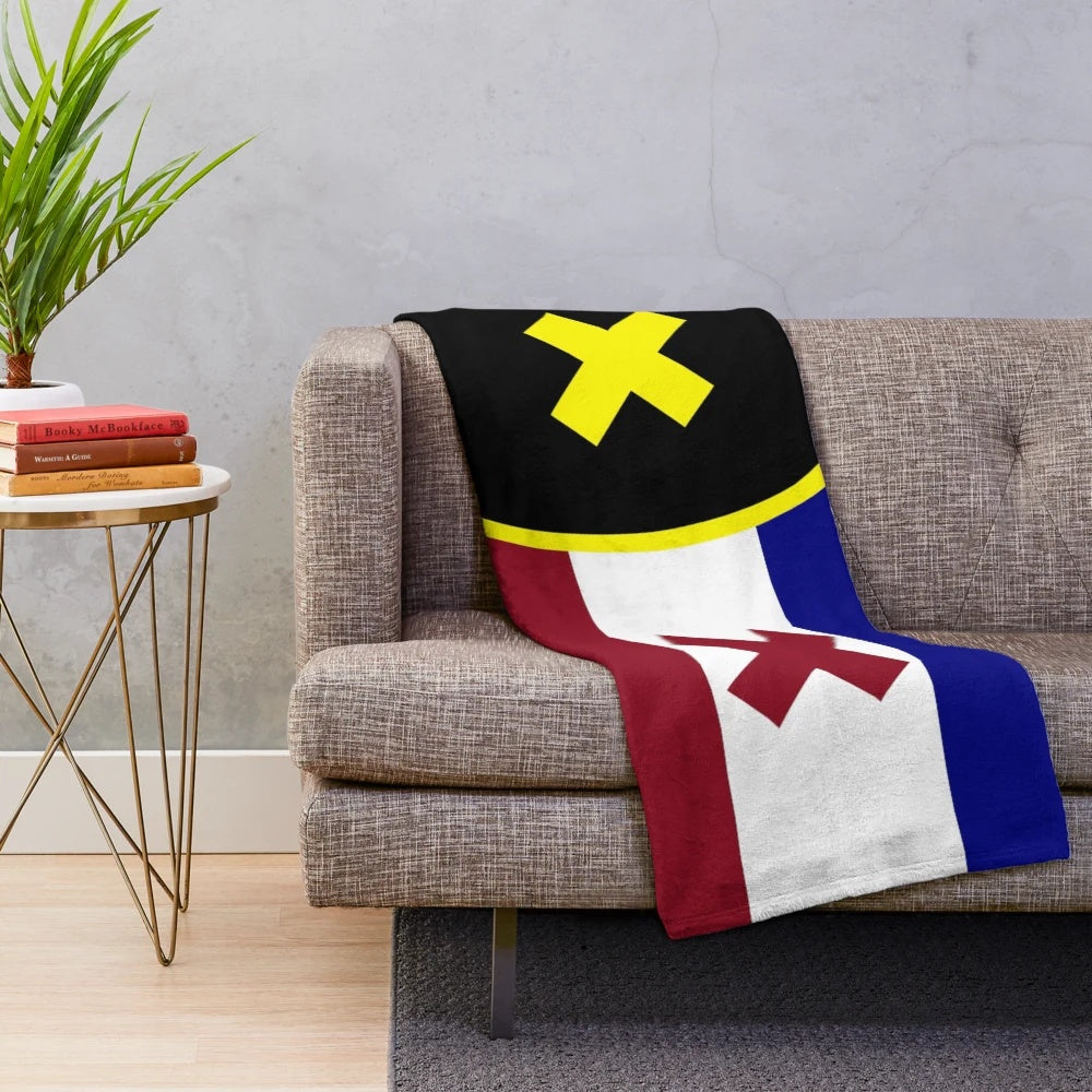 Dream SMP inspired plush blanket featuring characters like Tommyinnit, Tubbo, Wilbur Soot, and the Dream Team