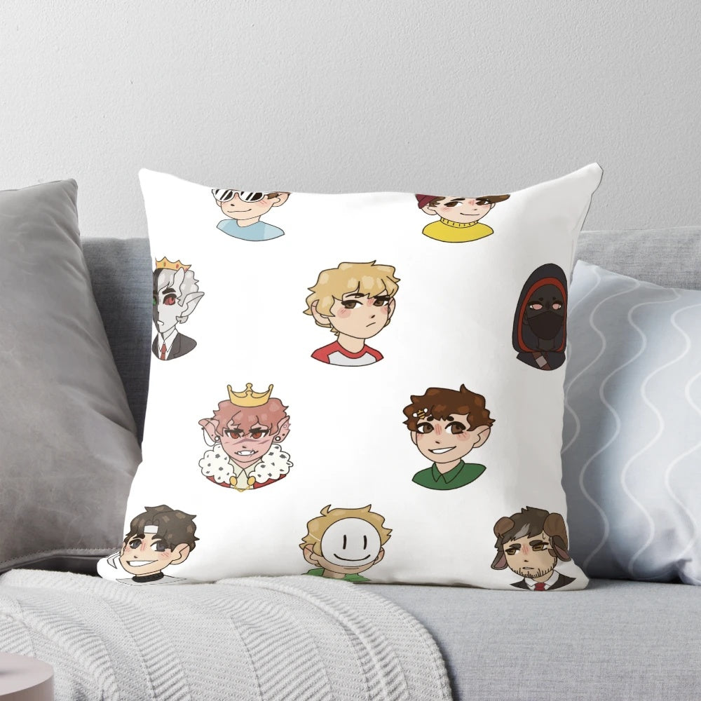 Dream Team Pillow featuring popular Minecraft YouTubers like Dream, George, and Sapnap