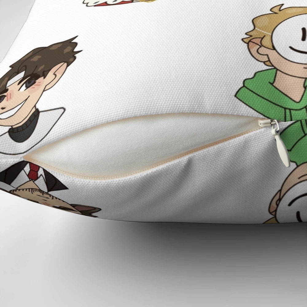 Dream Team Pillow featuring popular Minecraft YouTubers like Dream, George, and Sapnap