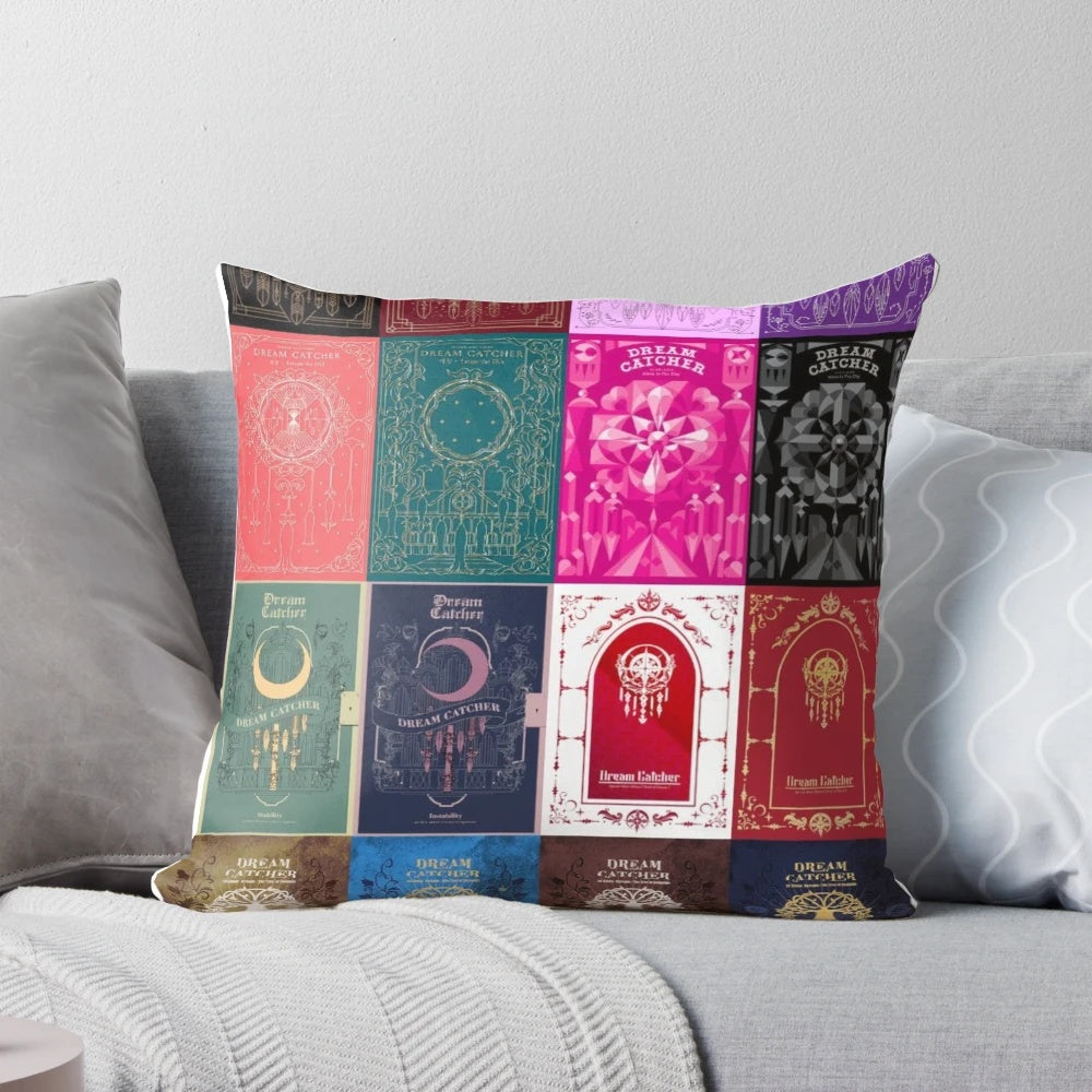 Dreamcatcher K-Pop Album Collage Pillow featuring the members of the popular Korean girl group