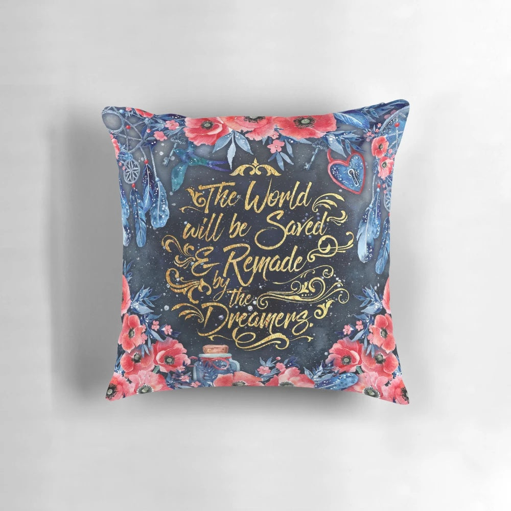 Dreamers Pillow - Decorative throw pillow featuring a quote from the SJM book series