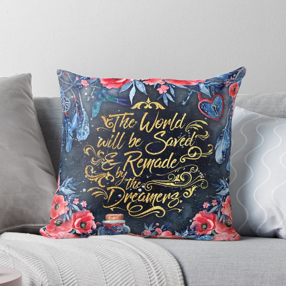 Dreamers Pillow - Decorative throw pillow featuring a quote from the SJM book series