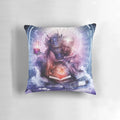 Pillow featuring a cosmic, dreamlike design by artist Cameron Gray, depicting soulmates and love.