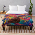 Dreamscape Plush Blanket with mystical and cosmic design