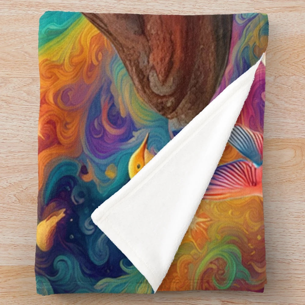 Dreamscape Plush Blanket with mystical and cosmic design