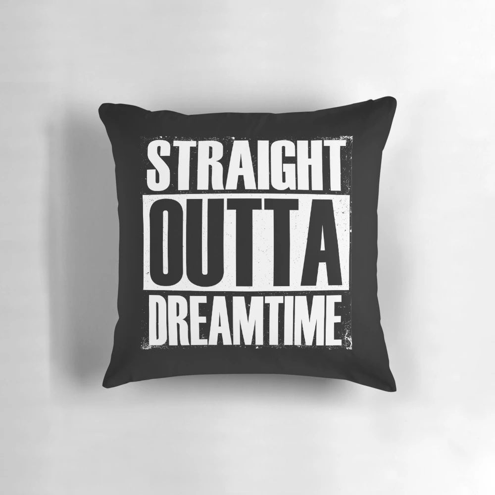 Straight Outta Dreamtime Aboriginal Pillow with Dotted Indigenous Australian Art Design