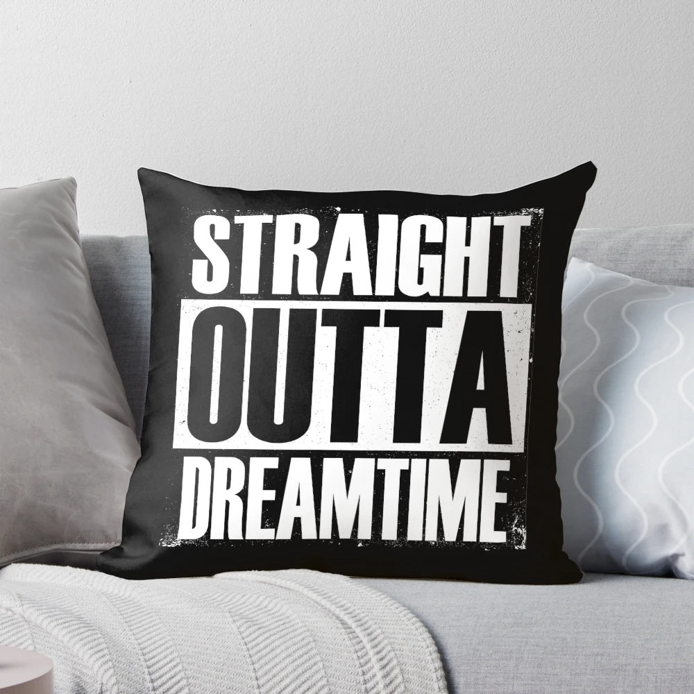 Straight Outta Dreamtime Aboriginal Pillow with Dotted Indigenous Australian Art Design