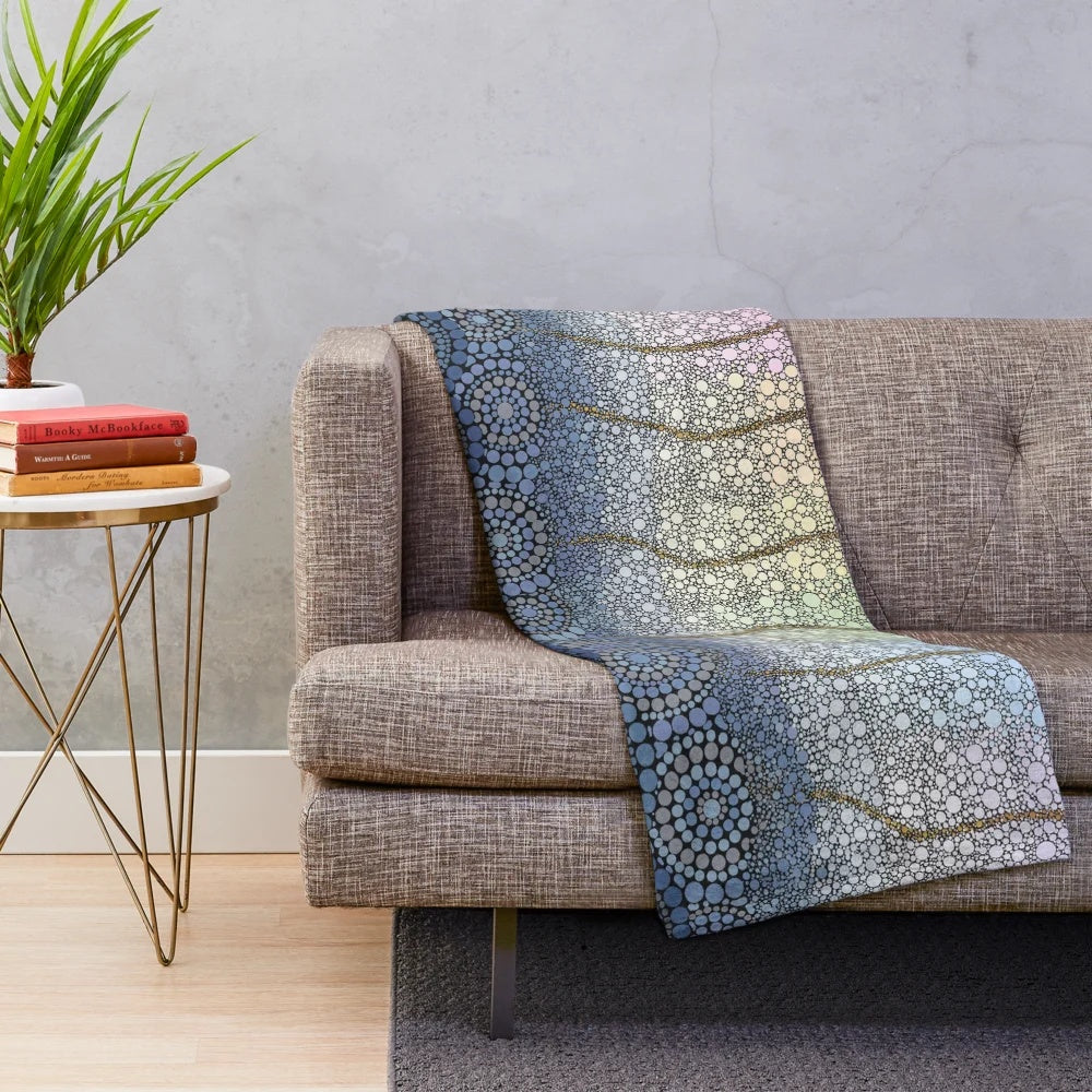 Dreamtime Plush Blanket featuring abstract aboriginal art design