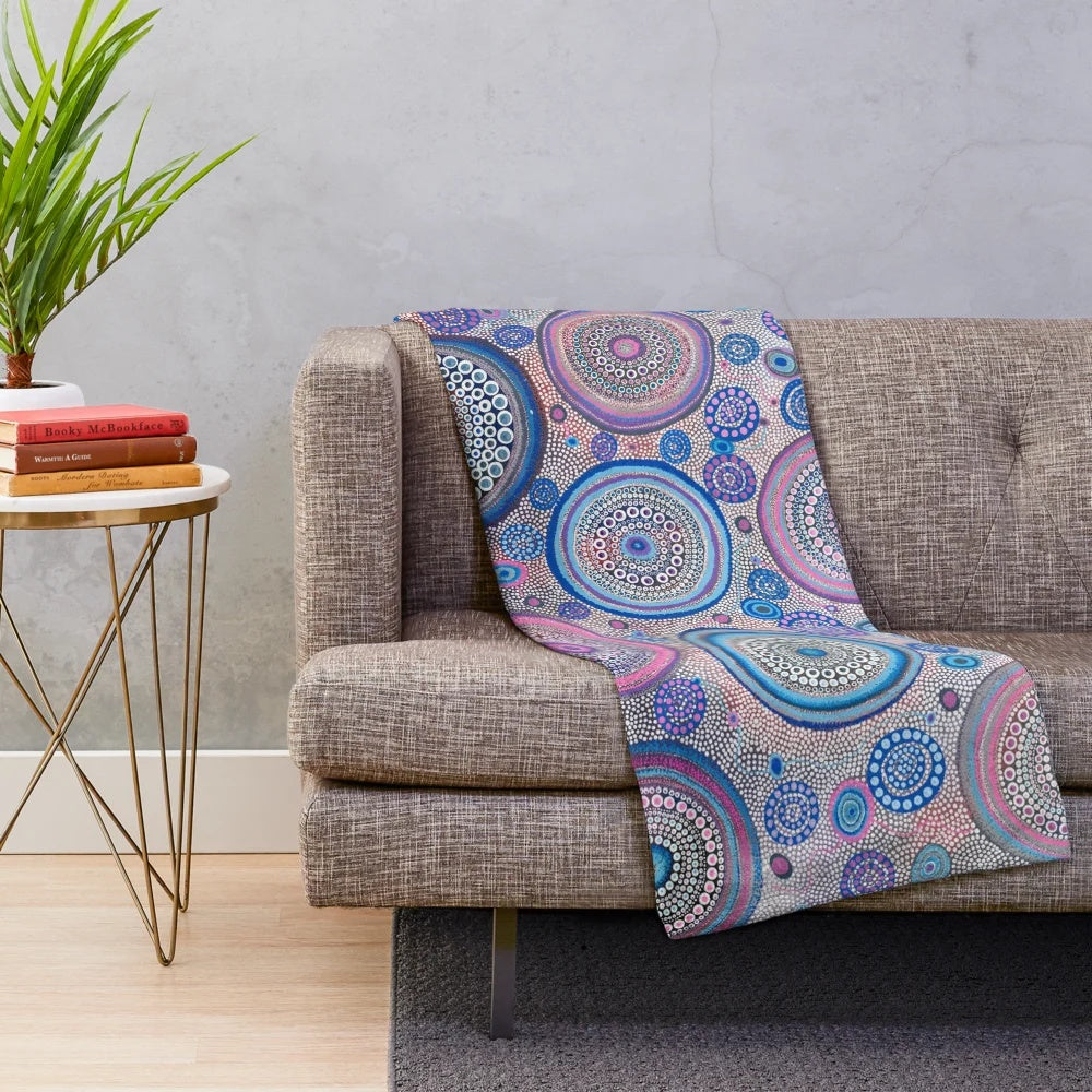 Seven Sisters Dreamtime Plush Blanket featuring Renee Clifton's Aboriginal art