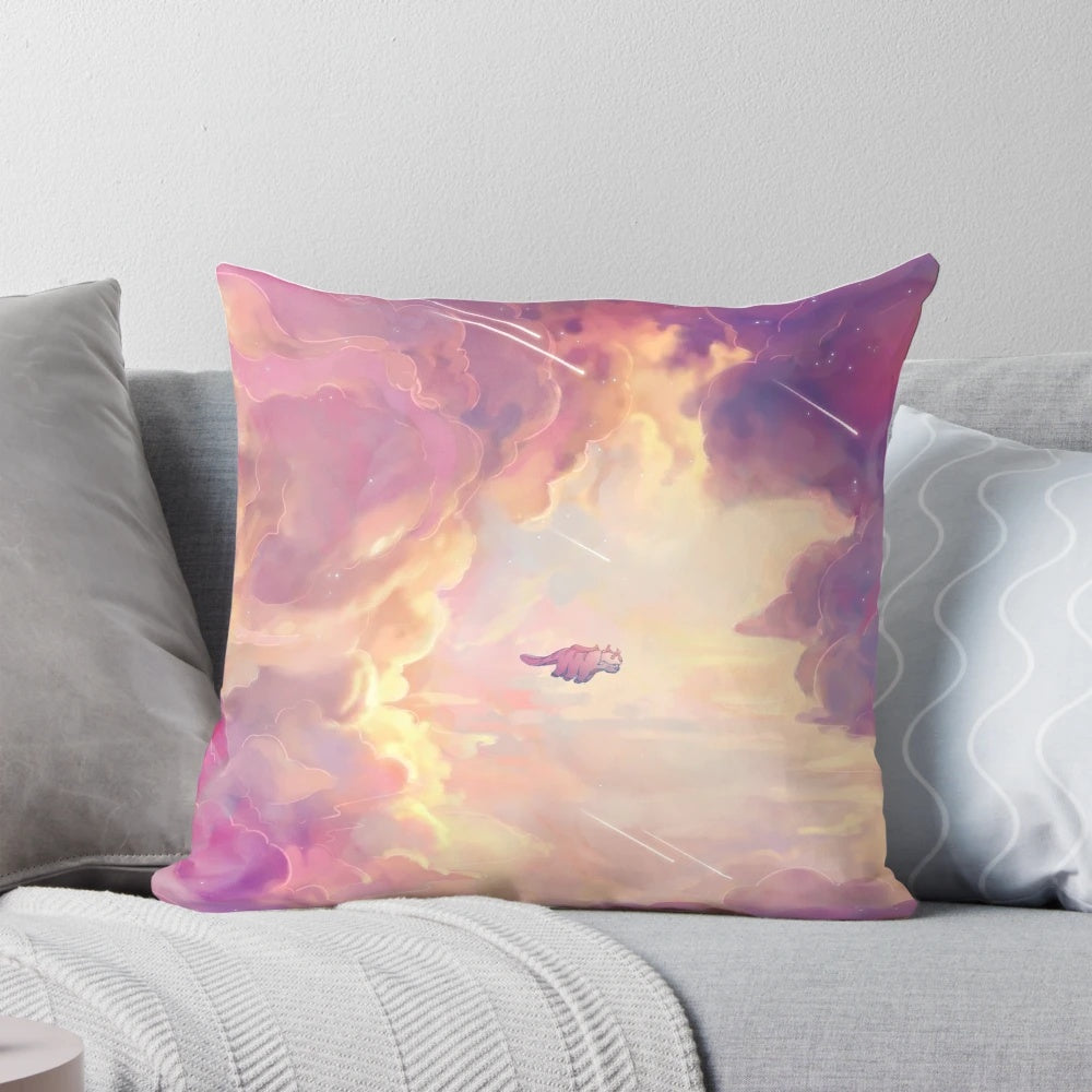 Artwork of Appa the sky bison from Avatar: The Last Airbender floating in a dreamy, colorful cloudscape