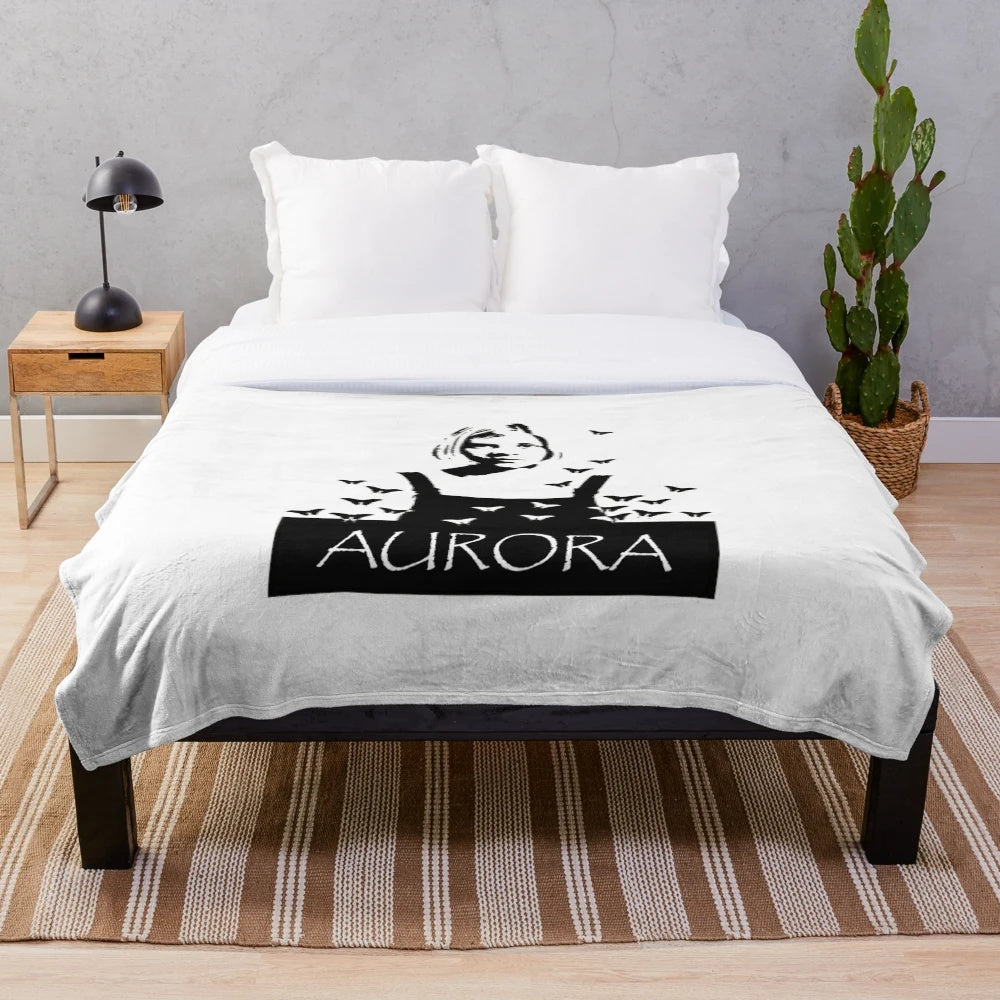 Aurora Aksnes inspired plush blanket with a dreamy, ethereal design