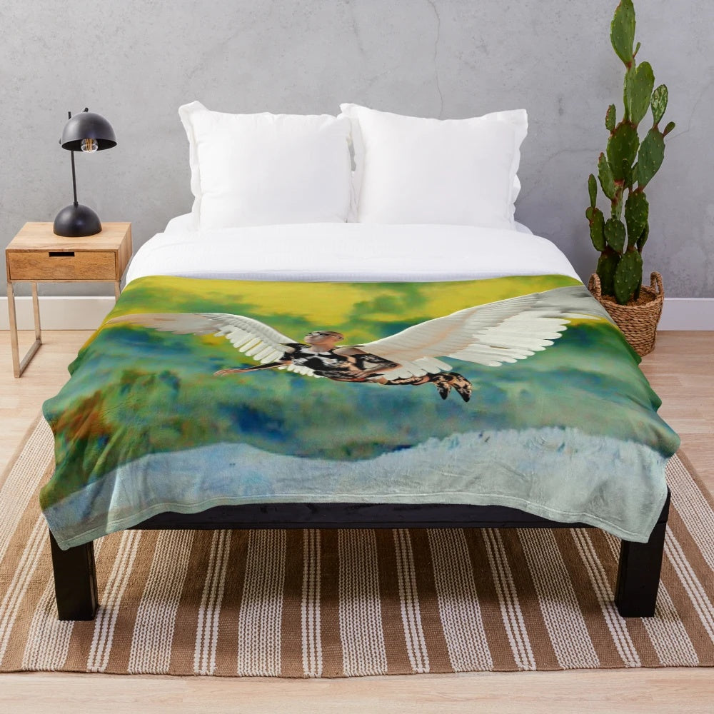 Pollution Sky Plush Blanket with a whimsical fantasy design