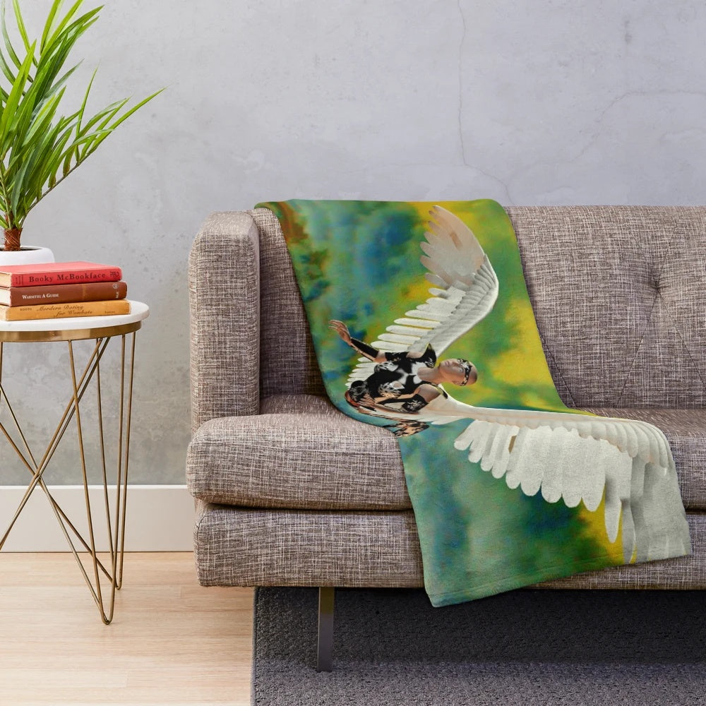 Pollution Sky Plush Blanket with a whimsical fantasy design