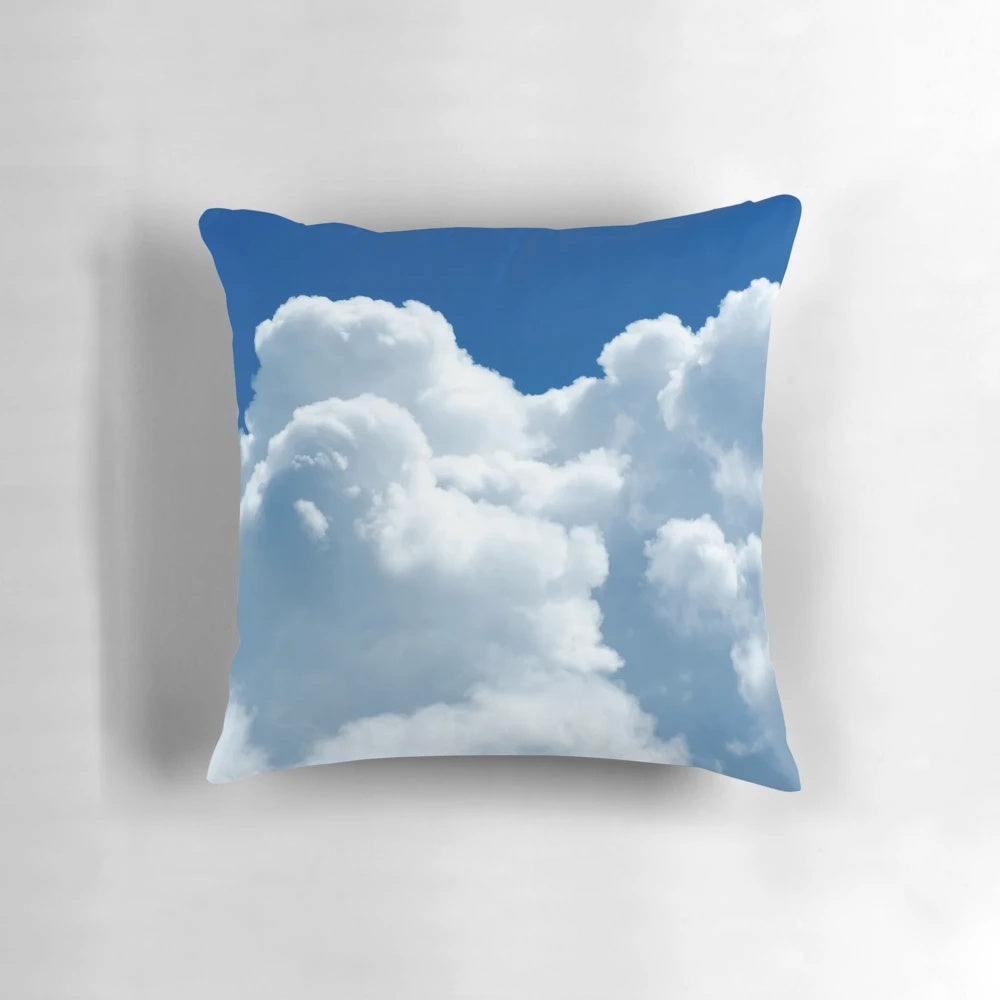 Plush cloud-shaped pillow with a soft, fluffy design