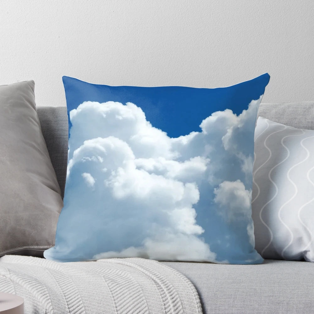 Plush cloud-shaped pillow with a soft, fluffy design