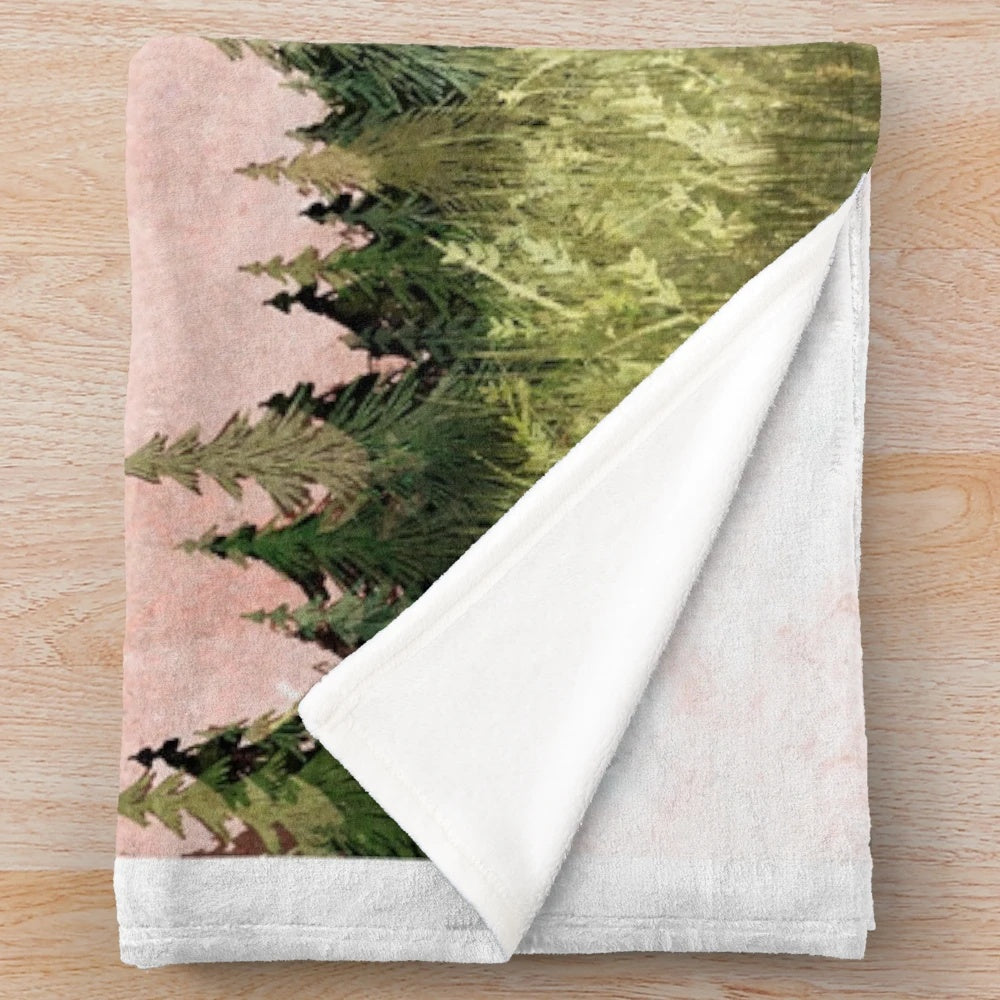 Soft, cozy plush blanket with a dreamy cotton candy sky design