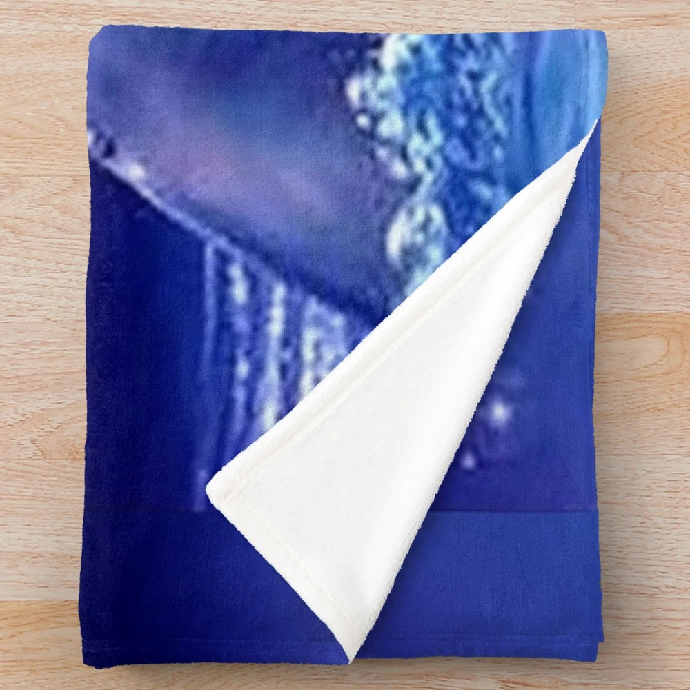 Dolphin plush blanket with stars and night sky design