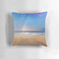 Pillow with a serene beach and starry sky design, perfect for a peaceful and relaxing space.