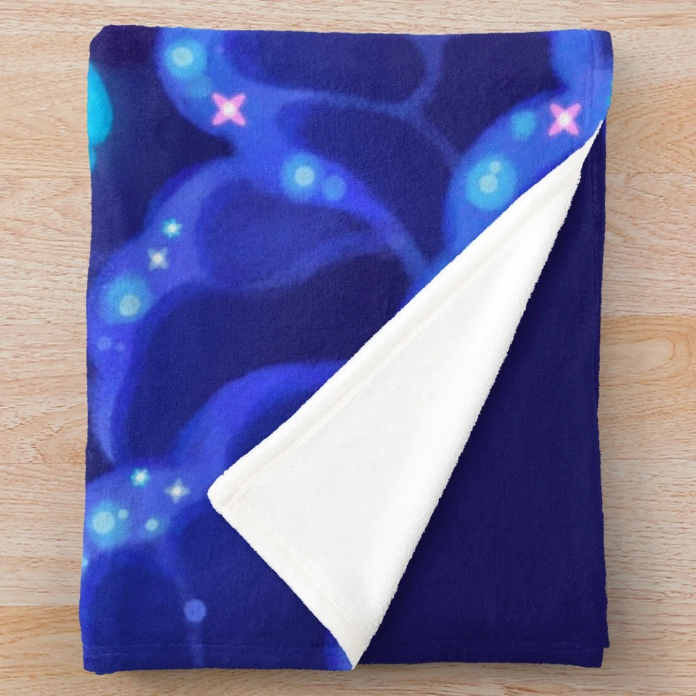 Dreamy nautilus plush blanket with deep sea and underwater designs