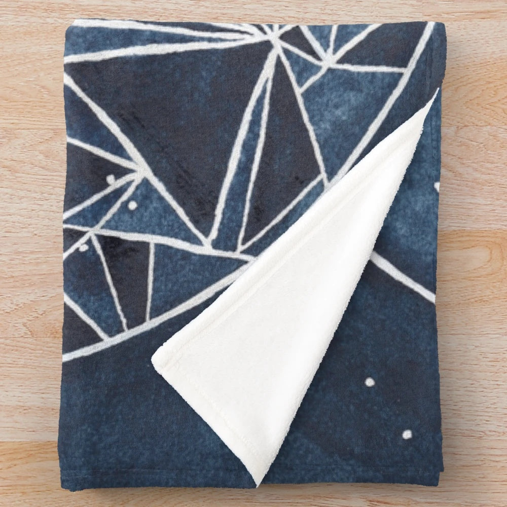 Plush blanket featuring a watercolor design of the night court, moon, and stars
