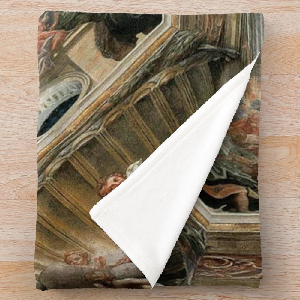 Plush blanket featuring Michelangelo's iconic Sistine Chapel ceiling artwork