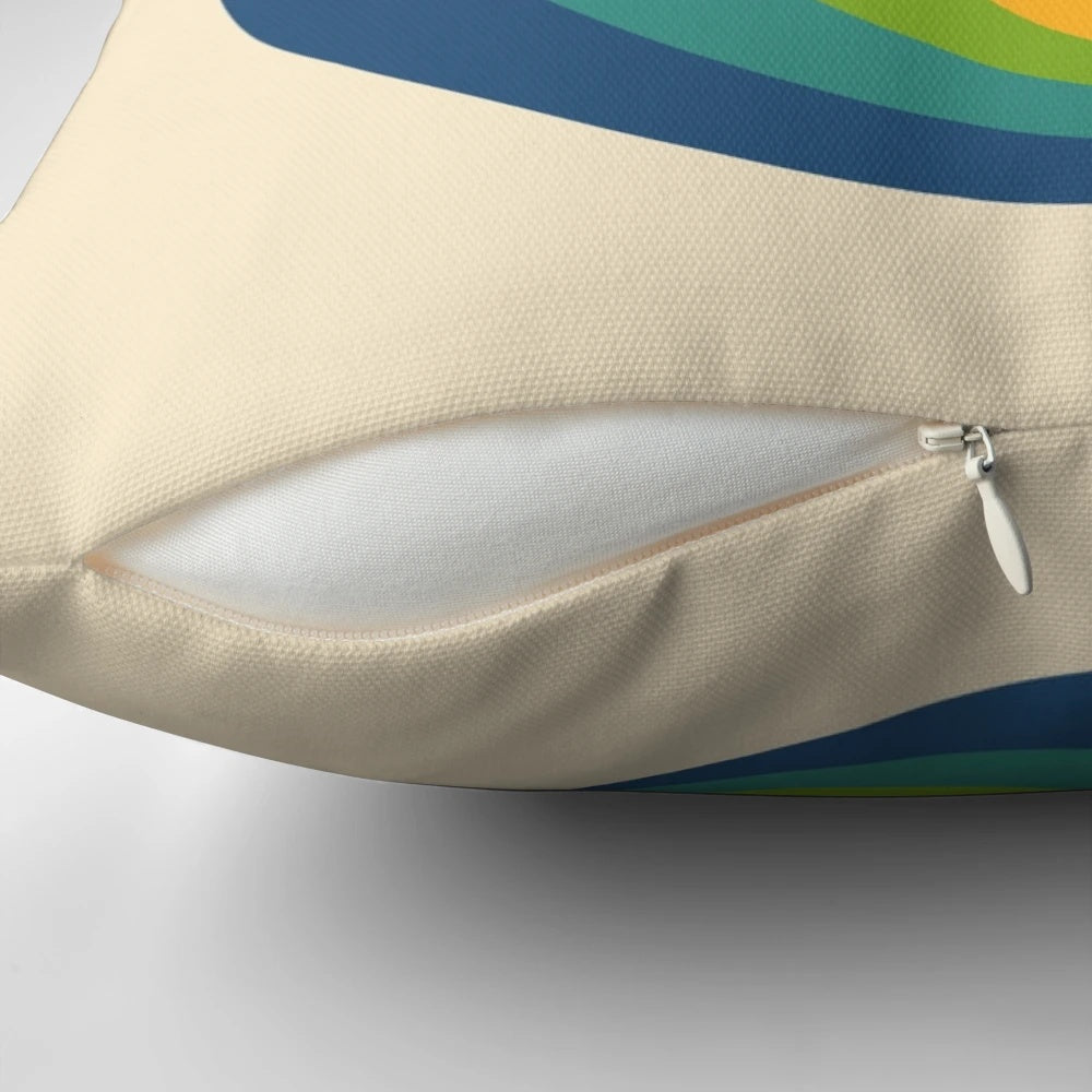 Colorful rainbow koala surfing on a wave pillow for children's bedroom