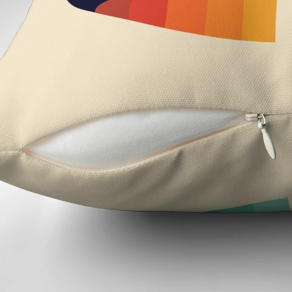 Plush pillow with an "Up" themed design featuring clouds, the moon, and a rocket ship against a night sky.