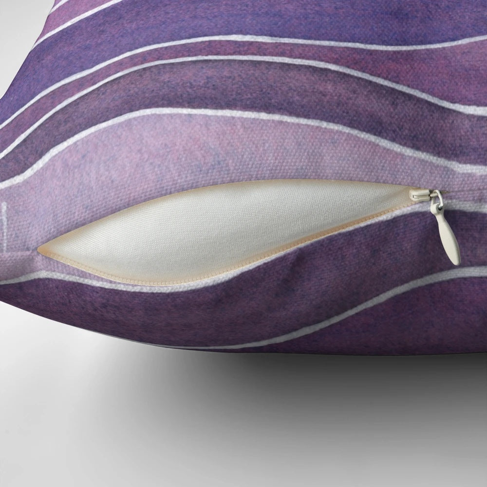 Soft, plush pillow featuring a serene purple and blue watercolor moon design