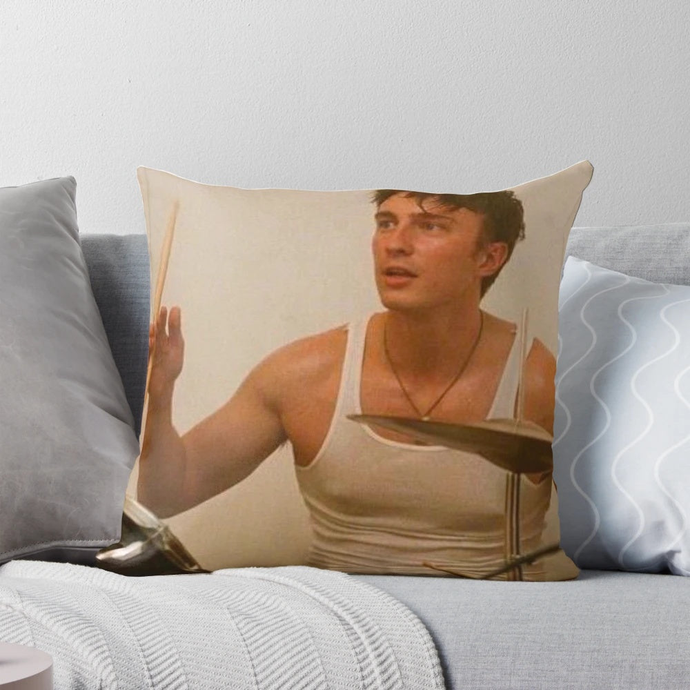 Drew Starkey Virgo Merch Drums Pillow featuring Rafe Cameron from Outer Banks