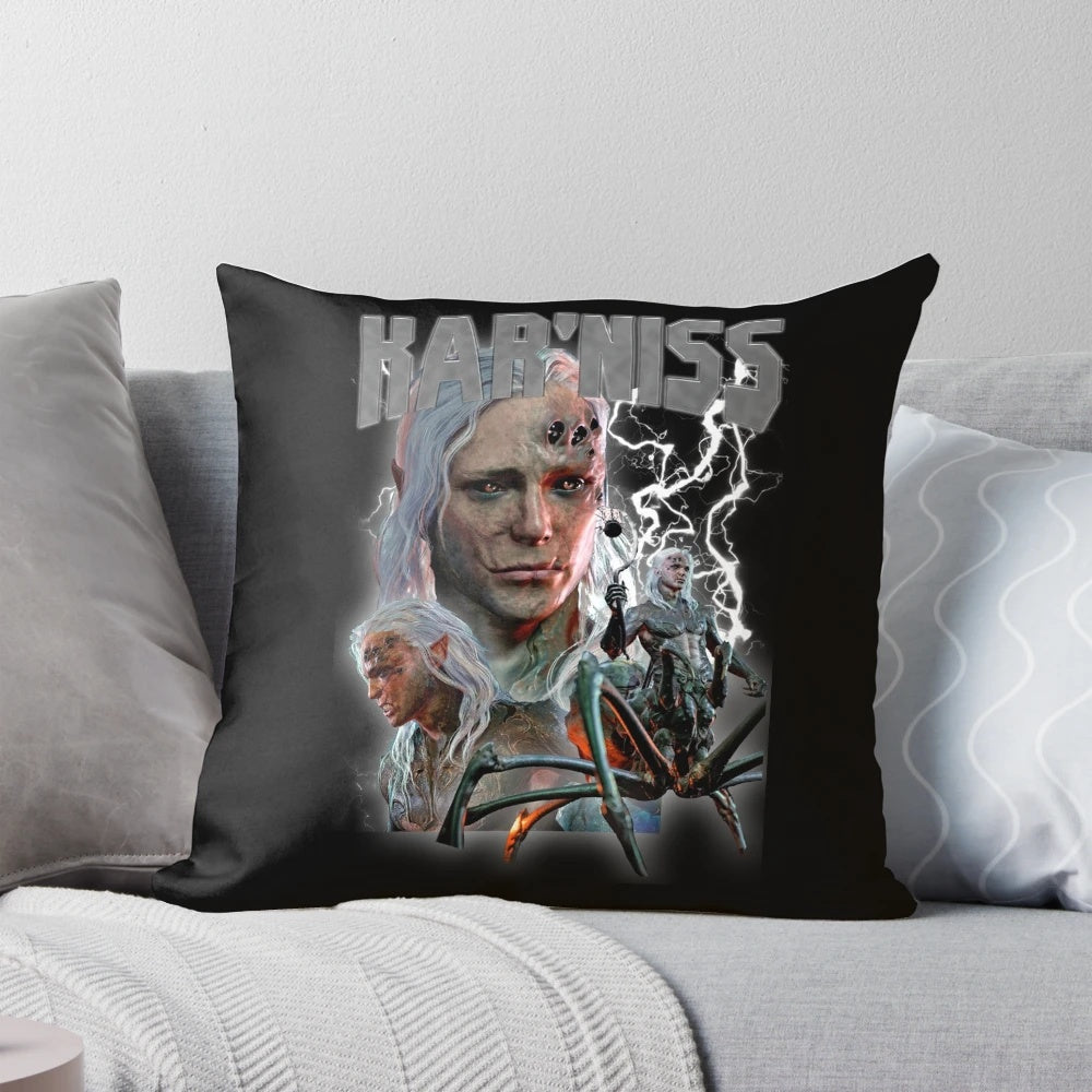 Handcrafted Baldur's Gate 3 inspired pillow featuring a drider design, perfect for fantasy and gaming enthusiasts.