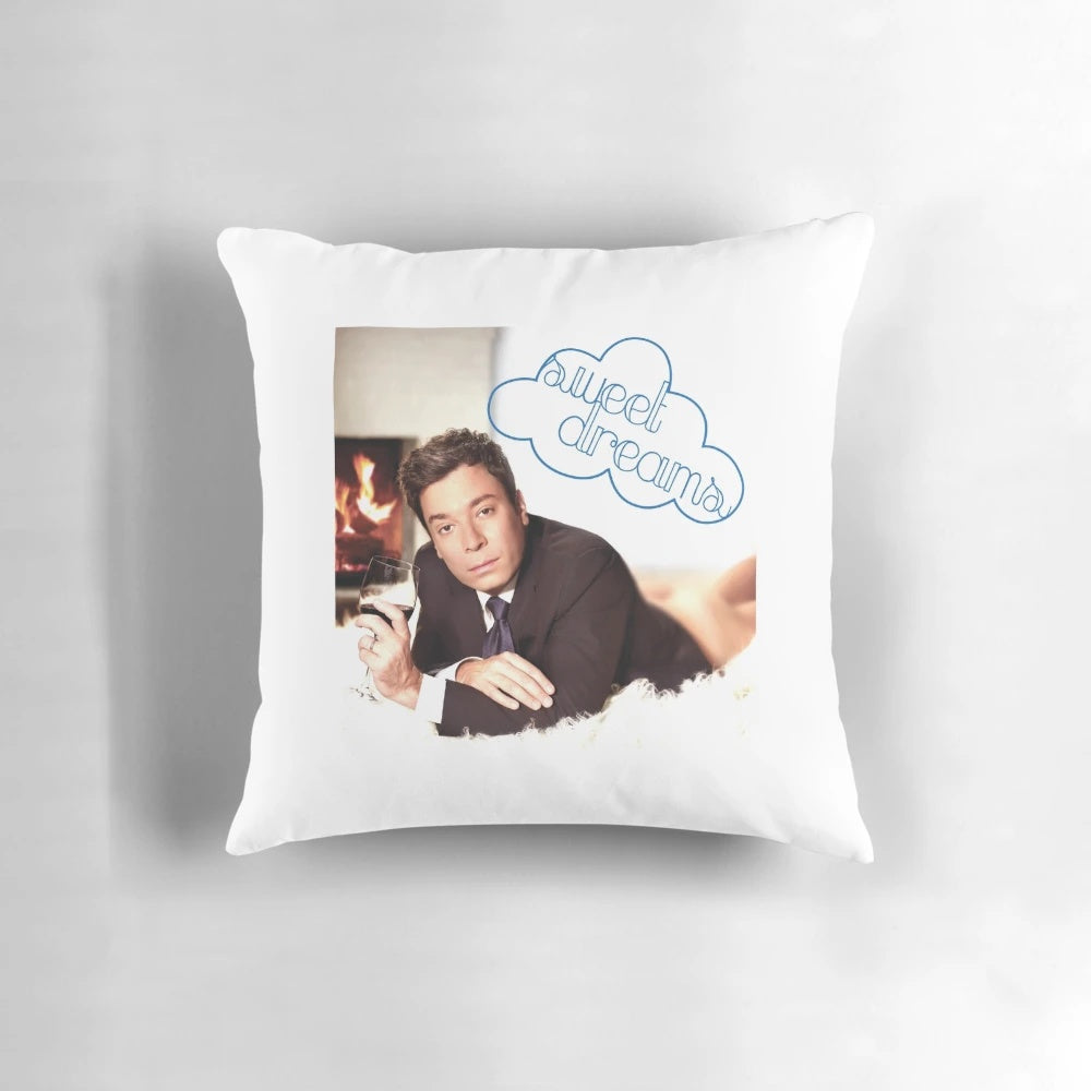 Soft, cozy pillow with Jimmy Fallon design for a restful night's sleep