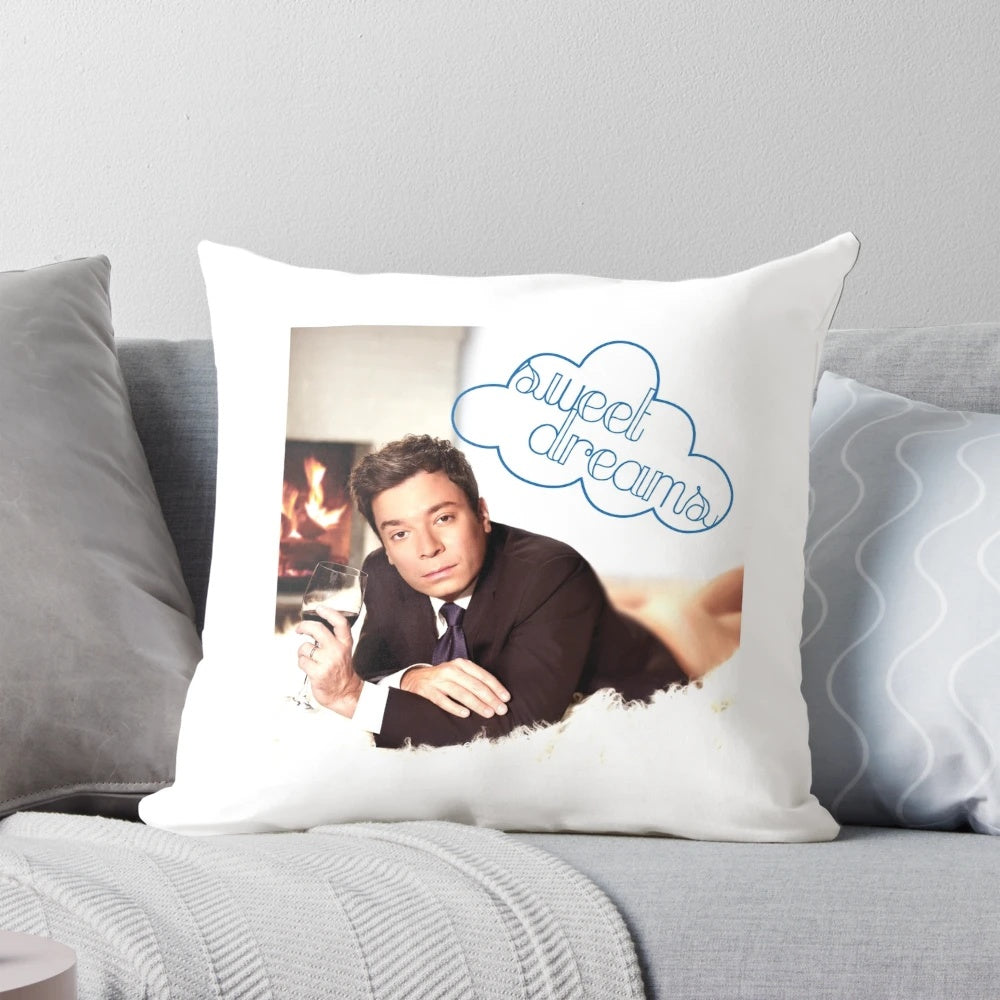 Soft, cozy pillow with Jimmy Fallon design for a restful night's sleep