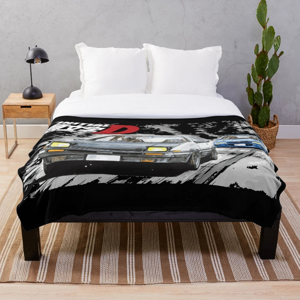 Initial D Inspired Drift Racing Tandem Plush Blanket