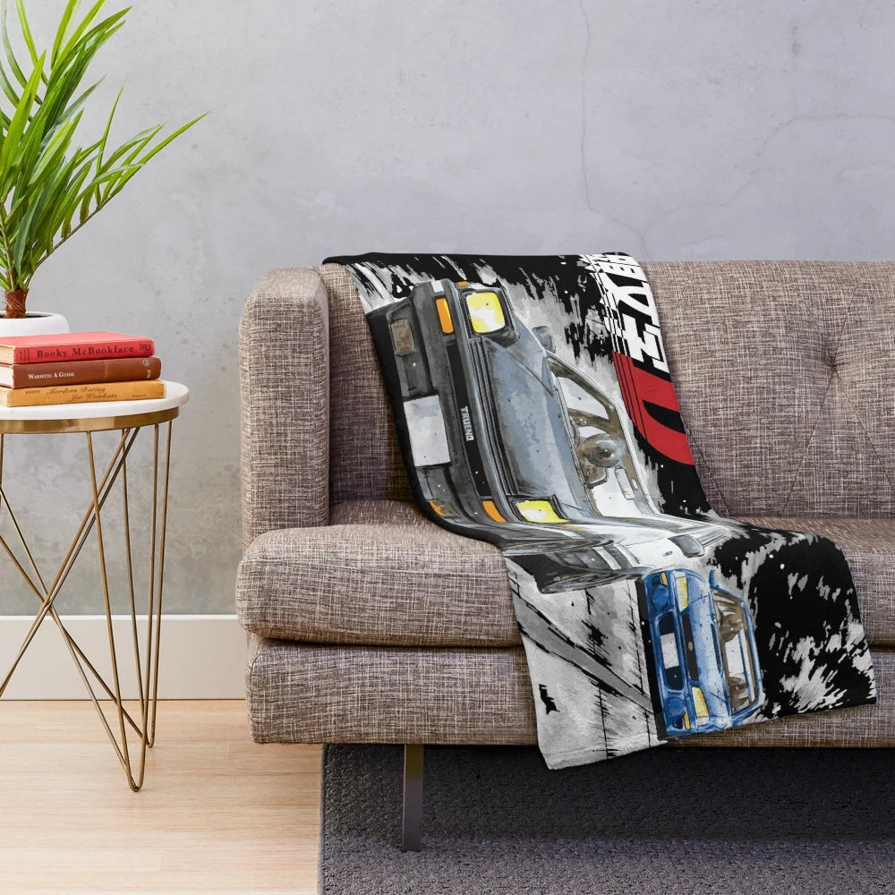 Initial D Inspired Drift Racing Tandem Plush Blanket