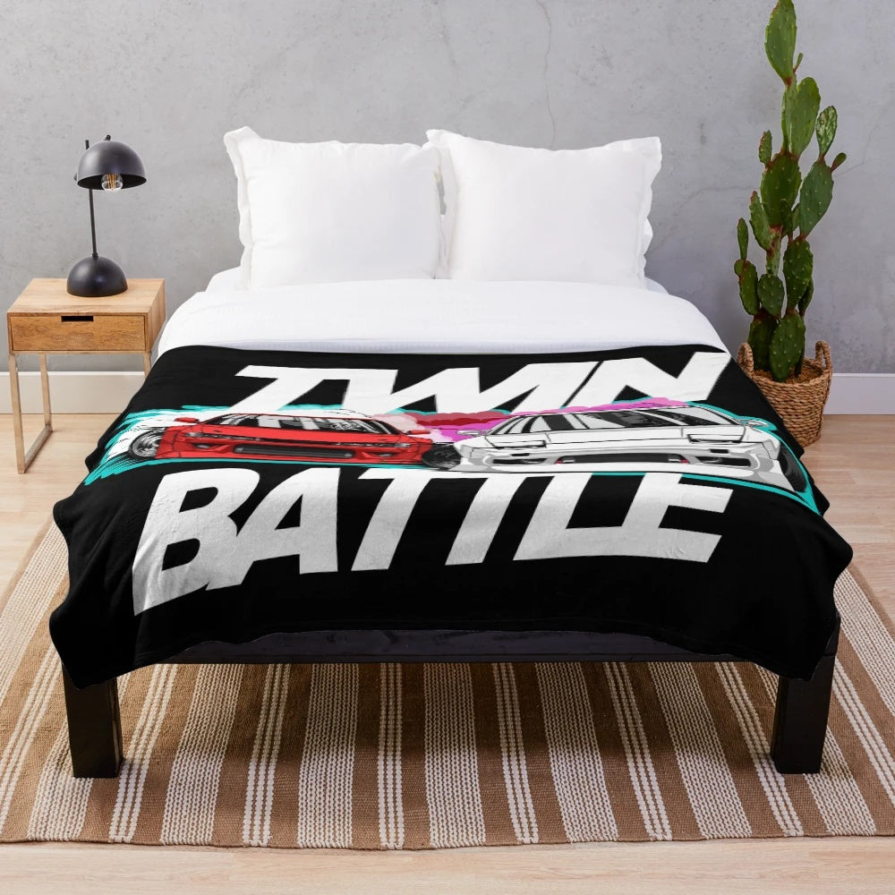 Nissan Schassis Themed Plush Blanket for Drift Enthusiasts