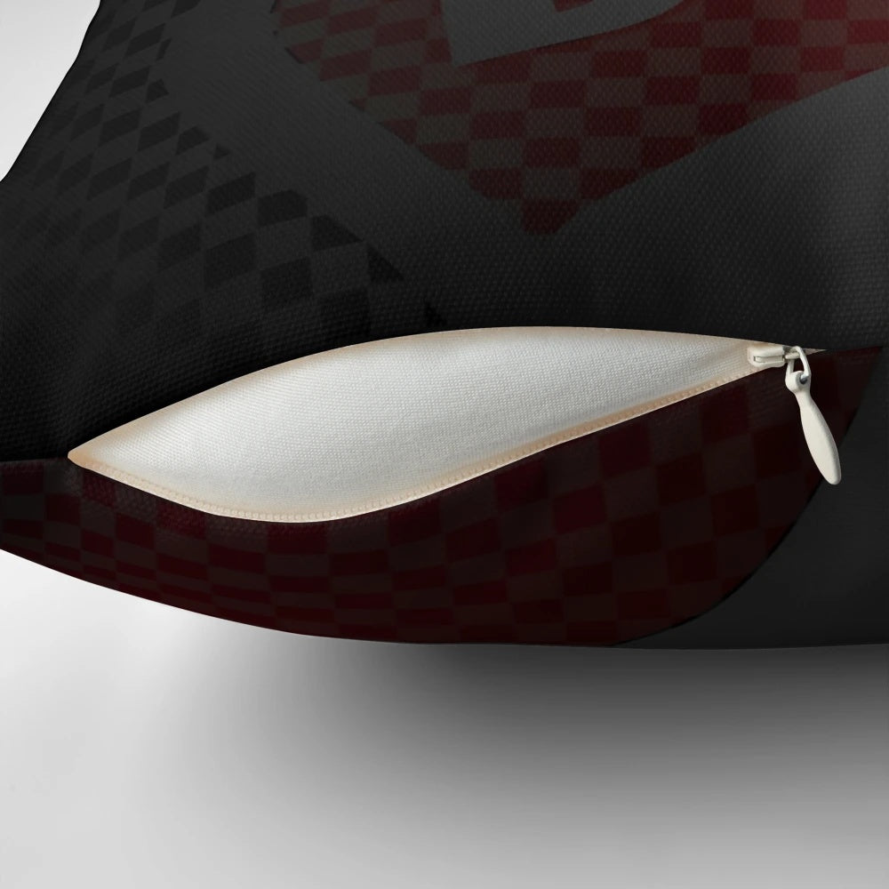 Ducati-inspired design concept pillow with motorcycle and racing elements
